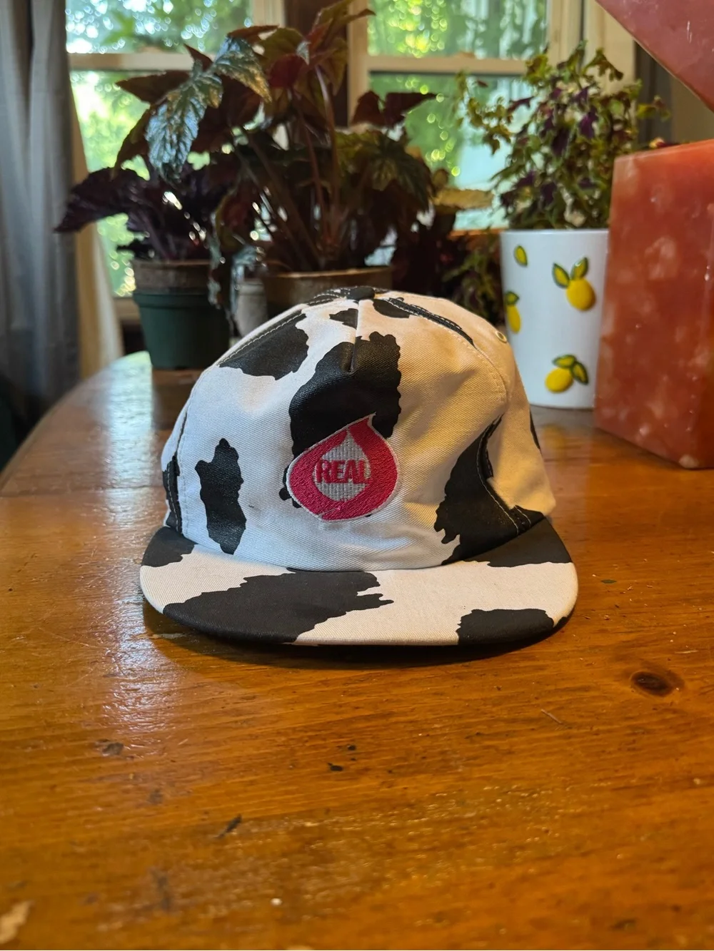 Vintage Real Skateboards Cow Print Hat 90s
